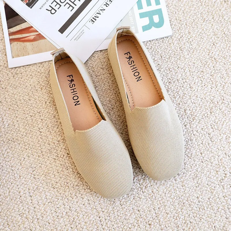 2022 Women's Flat Shoes New Ballet Breathable Work Pointed Pumps Boat Shoes Moccasin Mixed Color Girls Loafers Ladies Zapatos De