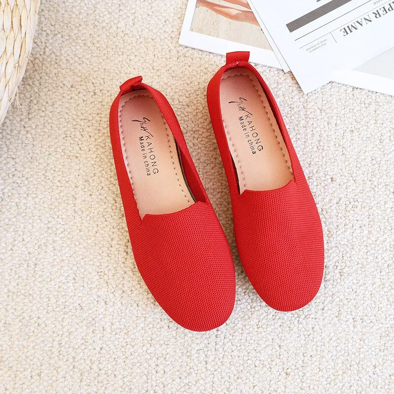 2022 Women's Flat Shoes New Ballet Breathable Work Pointed Pumps Boat Shoes Moccasin Mixed Color Girls Loafers Ladies Zapatos De