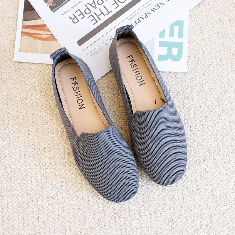 2022 Women's Flat Shoes New Ballet Breathable Work Pointed Pumps Boat Shoes Moccasin Mixed Color Girls Loafers Ladies Zapatos De