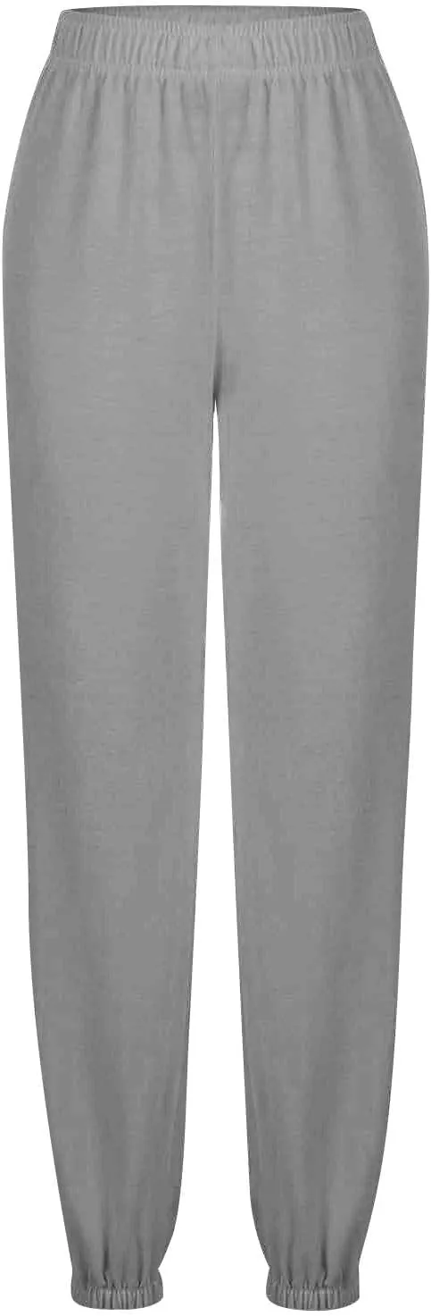 Baggy Sweatpants for Women Lightweight Elastic High Waisted Sweatpants Joggers with Pockets Comfy Lounge Pants Trousers