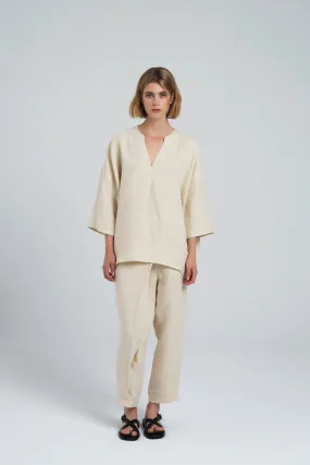 Barrow Pant in Striped Linen