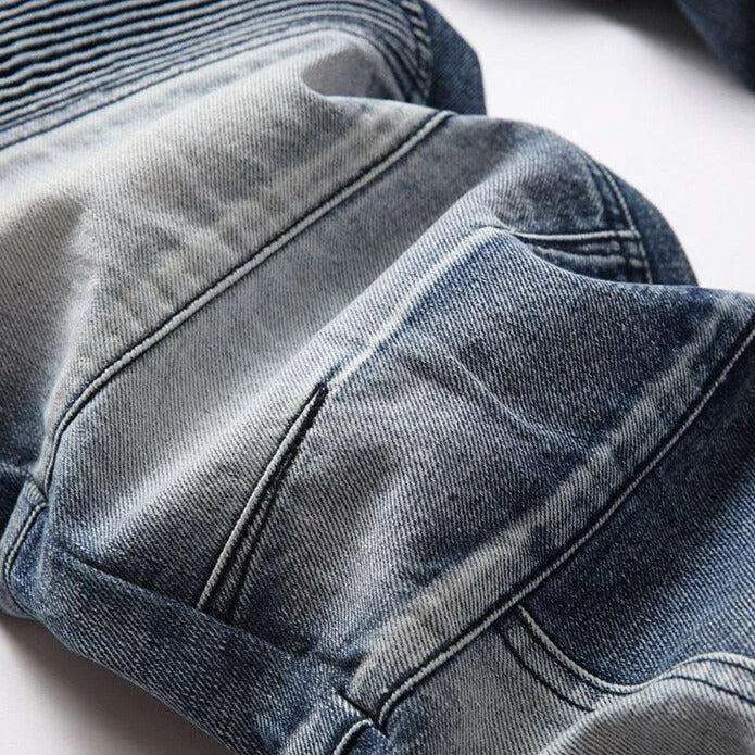 Biker jeans with zippers