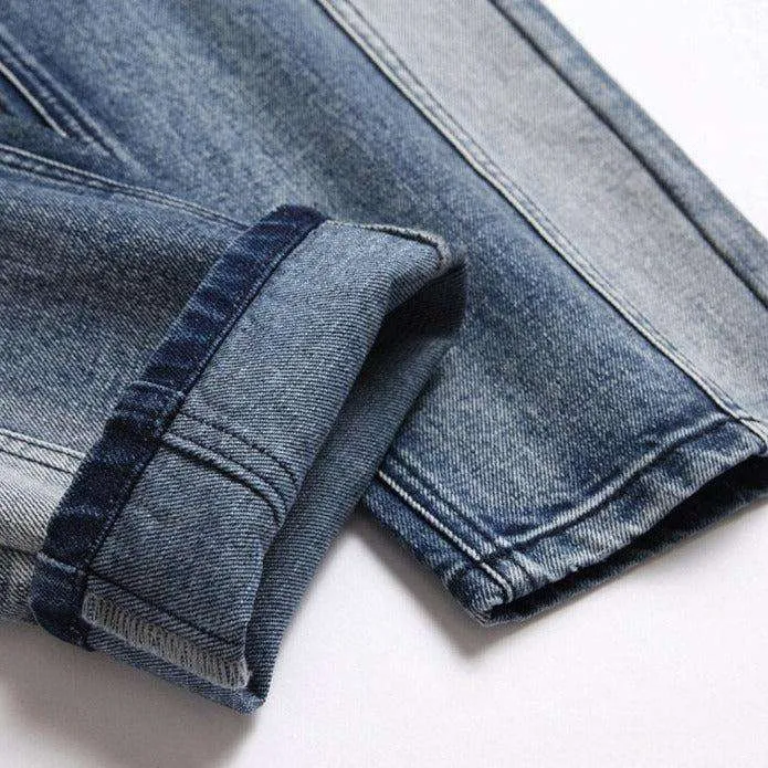 Biker jeans with zippers