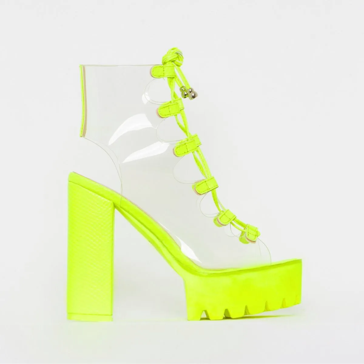 Candy transparent PVC thick heel Boots