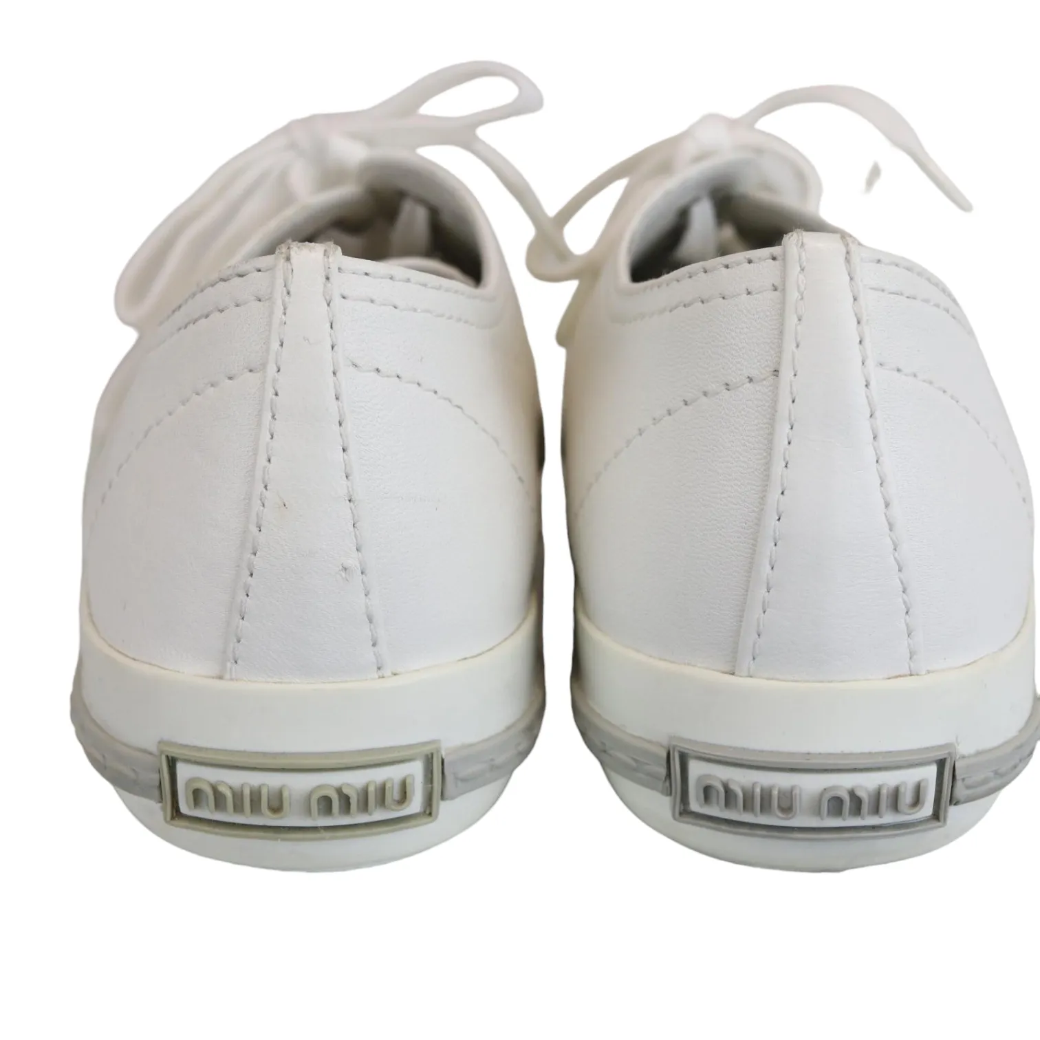 Cap Toe Leather Sneaker White Size 37.5