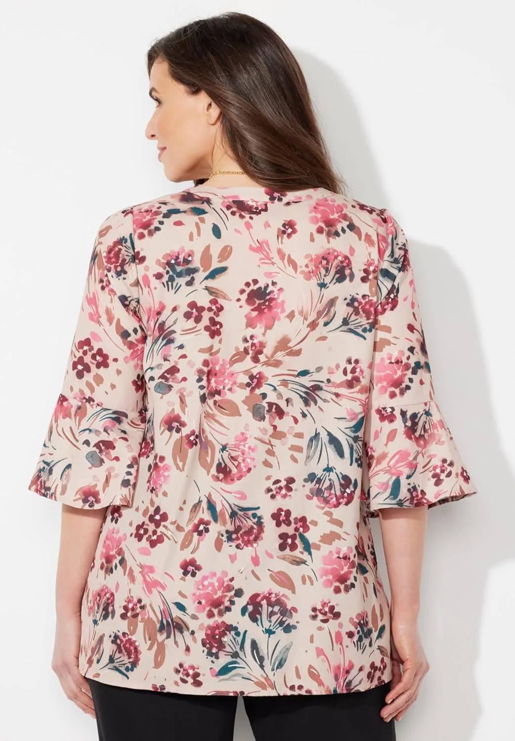 Catherines Women's Plus Size Georgette Pintuck Blouse