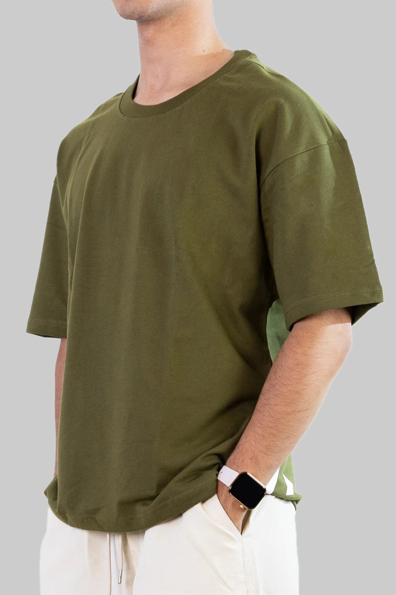 Clickin Simpson Drop Tee - Olive Green