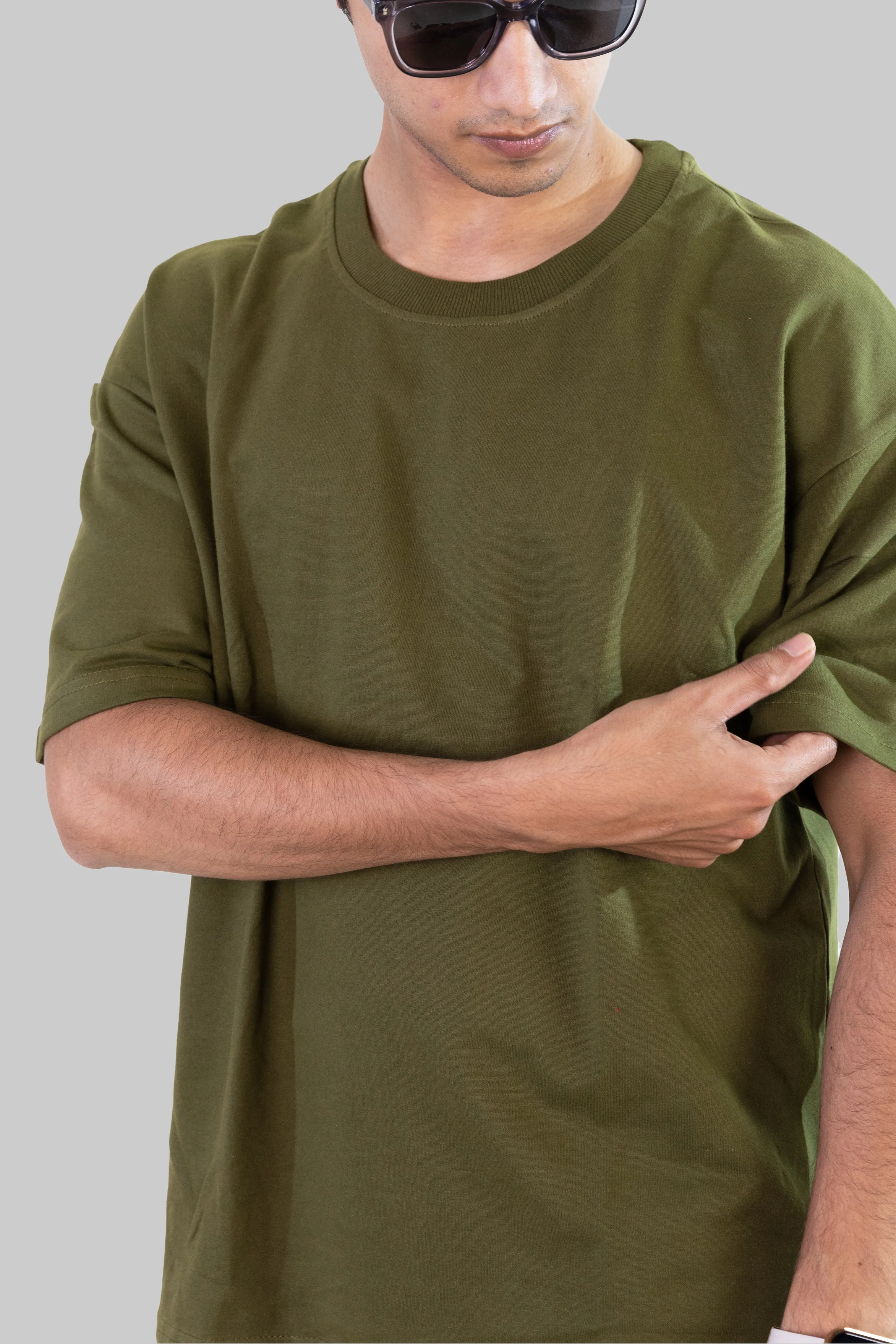 Clickin Simpson Drop Tee - Olive Green