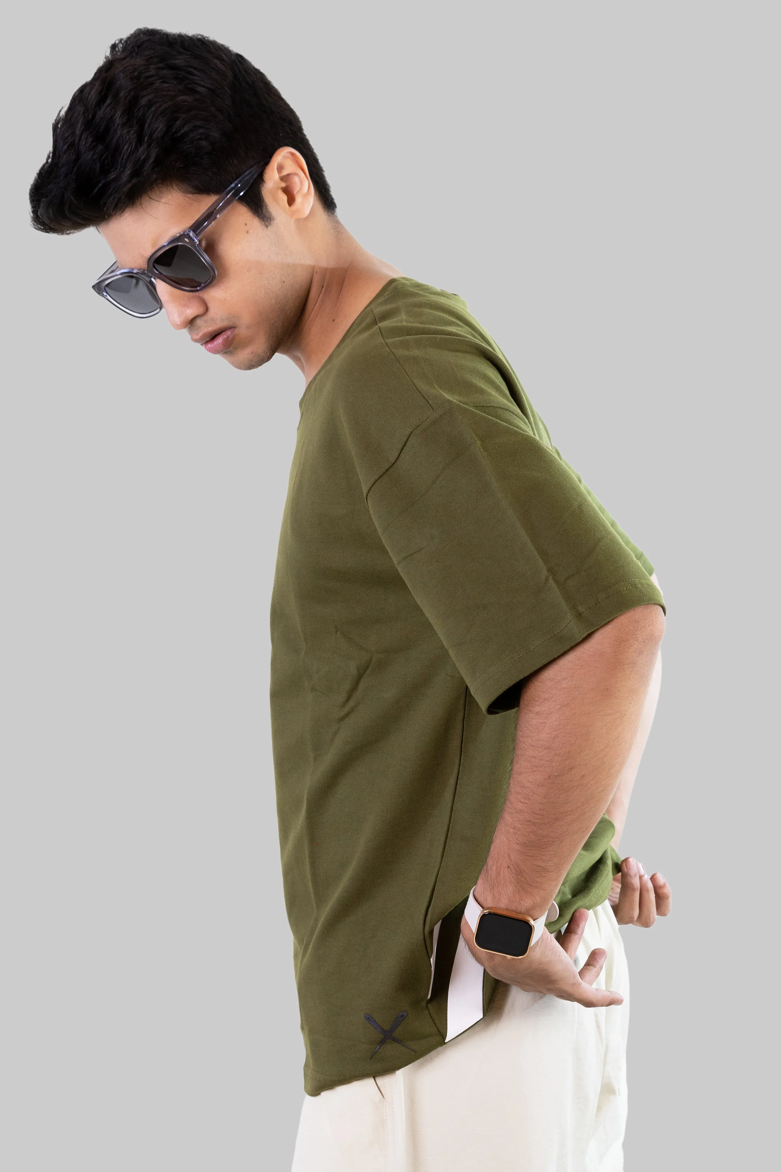 Clickin Simpson Drop Tee - Olive Green