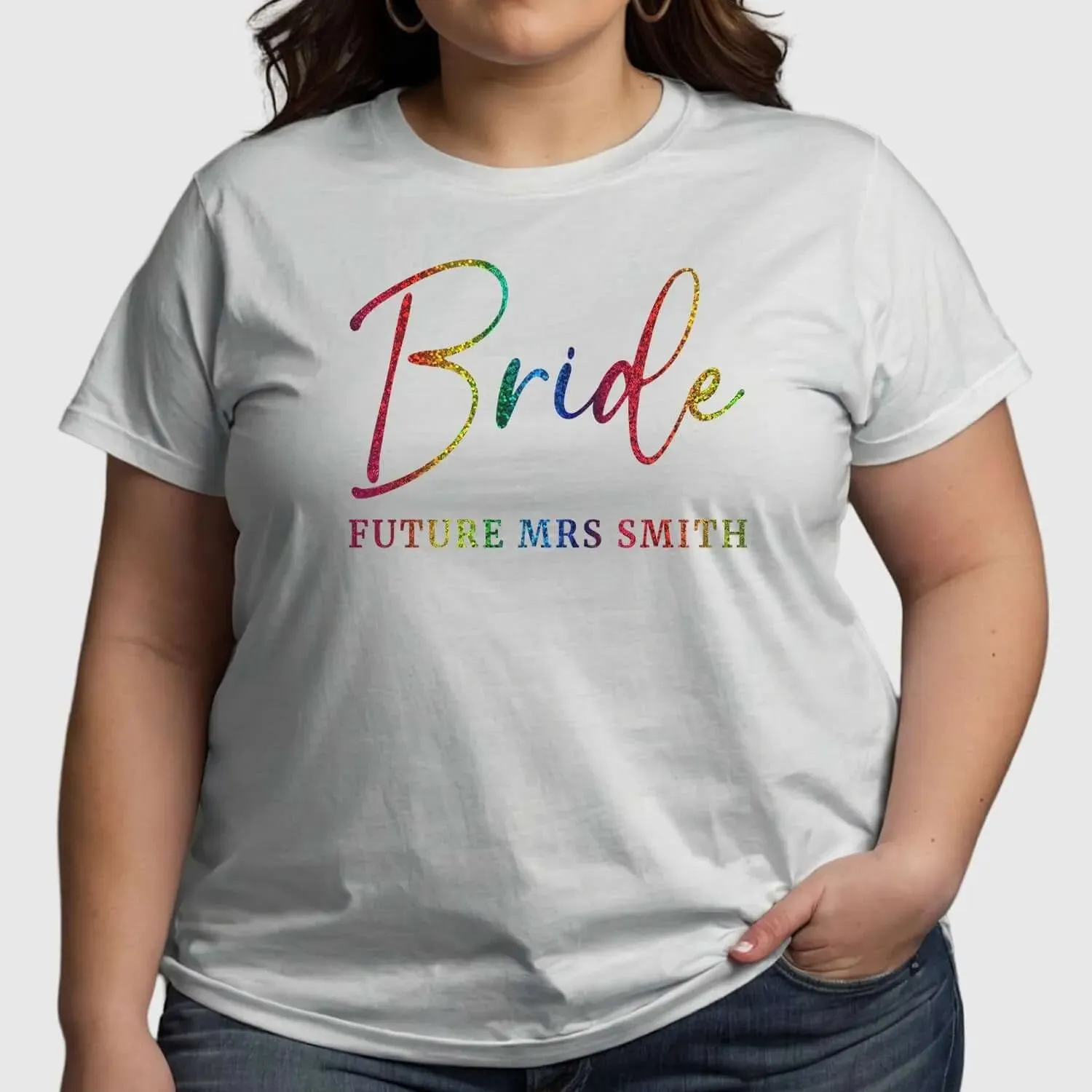 Customisable 'Bride' Hen Party T-Shirt - Future Mrs Smith