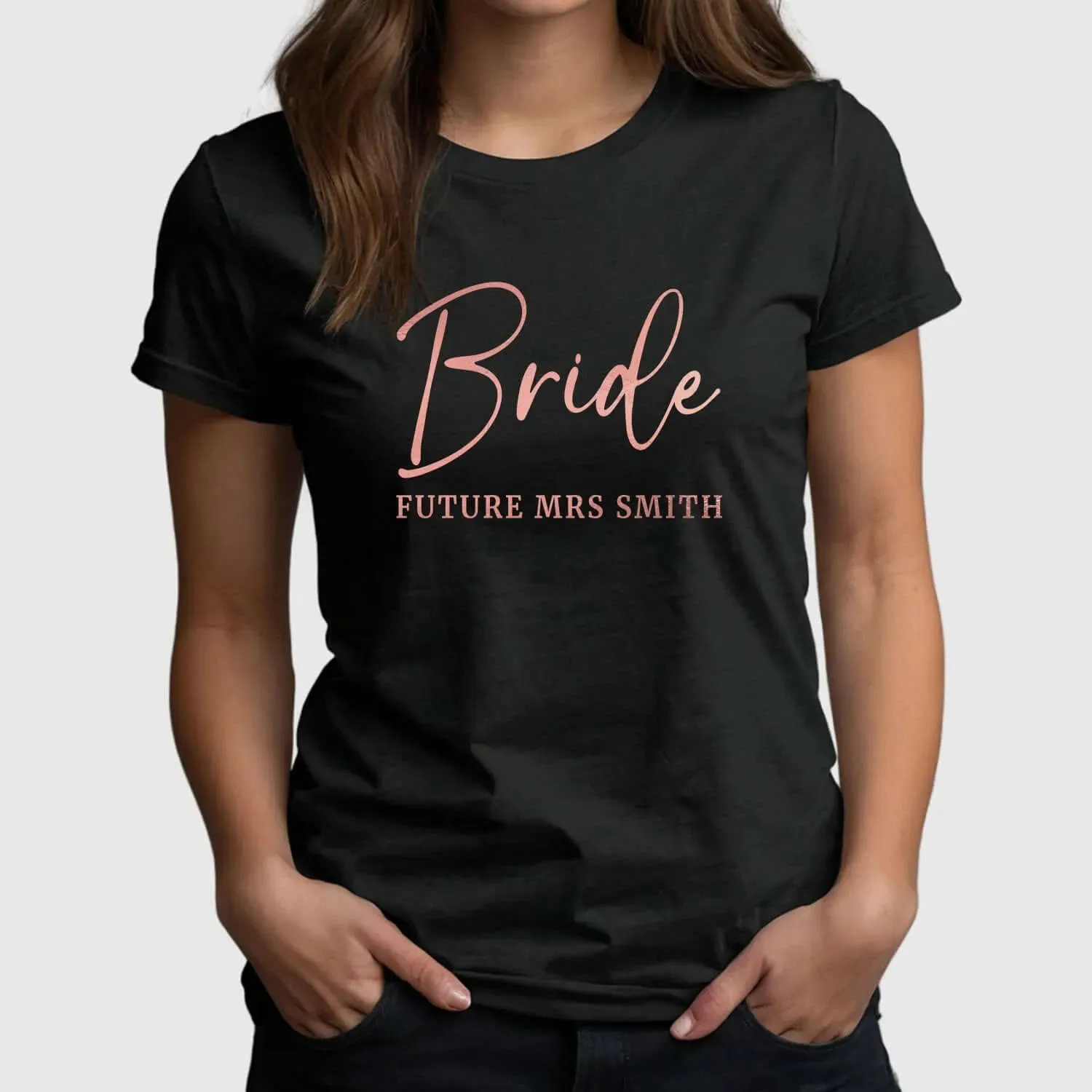 Customisable 'Bride' Hen Party T-Shirt - Future Mrs Smith