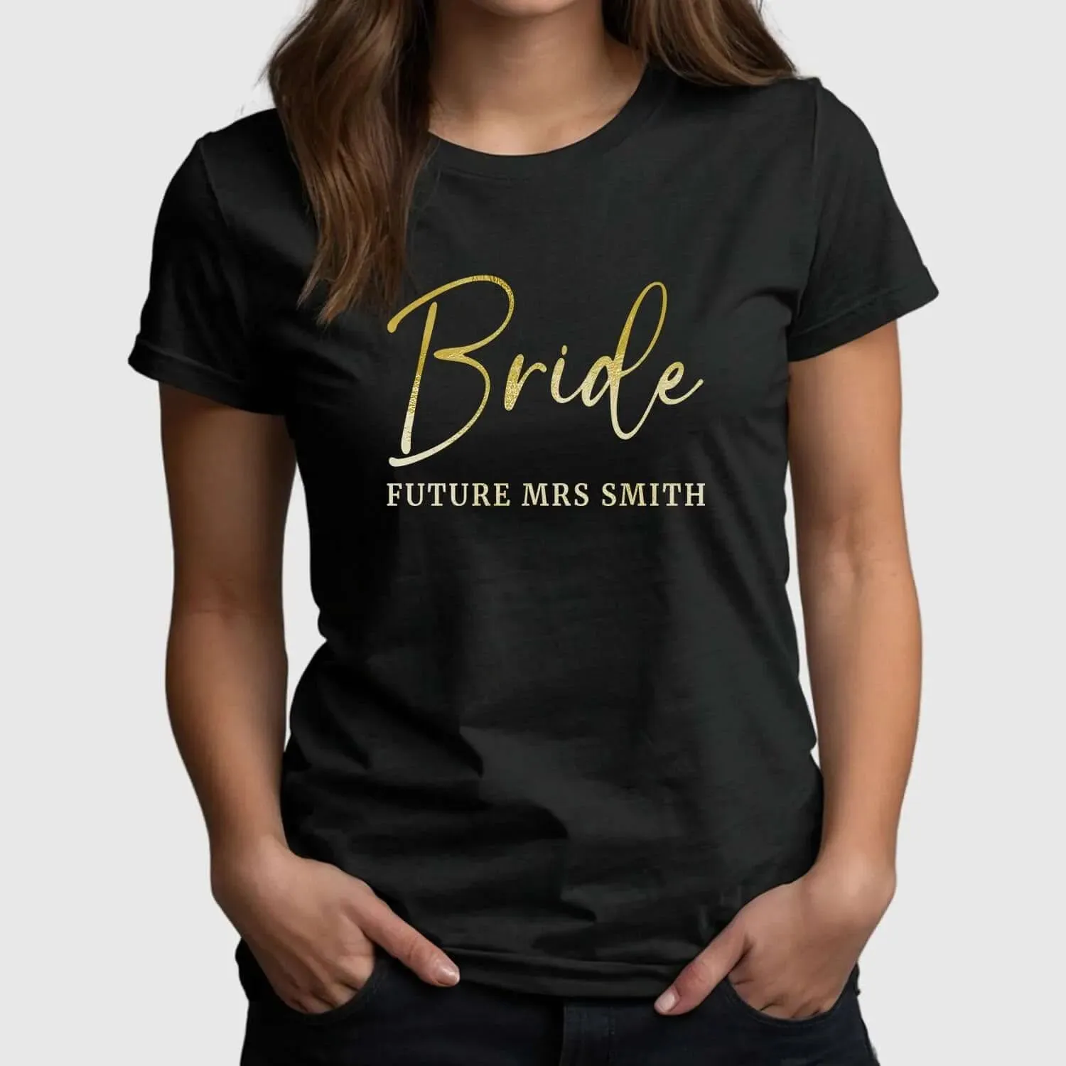 Customisable 'Bride' Hen Party T-Shirt - Future Mrs Smith