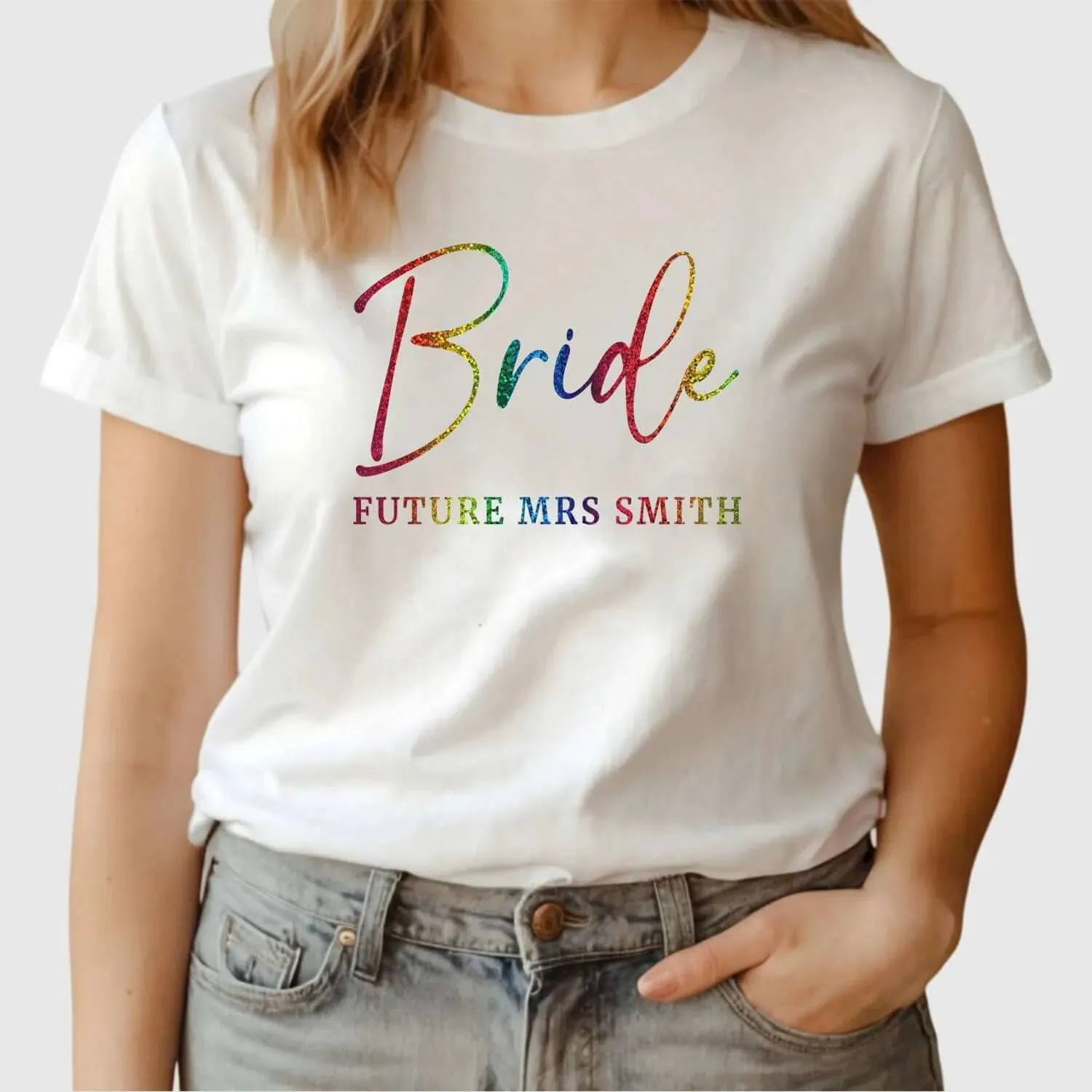 Customisable 'Bride' Hen Party T-Shirt - Future Mrs Smith
