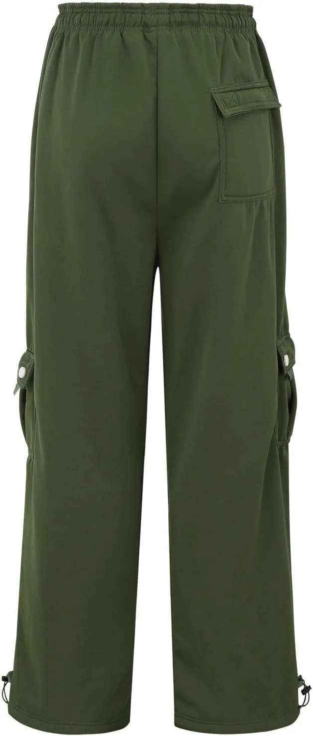 Fleece Sweatpants Waisted Loose Sweatpants Comfortable High Waisted Jogging Pants with Womens Wide Leg Sweatpants