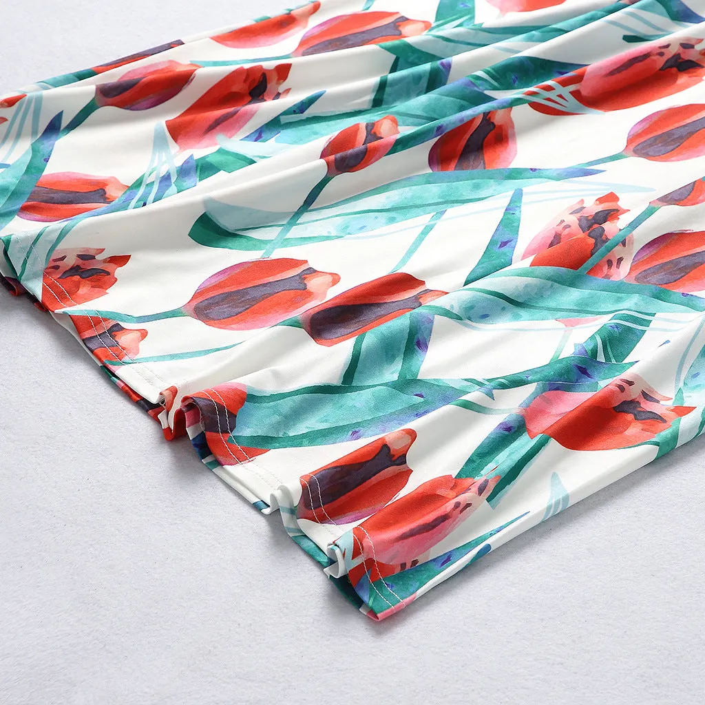 Floral Print Tank Dress for Mommy and Girl