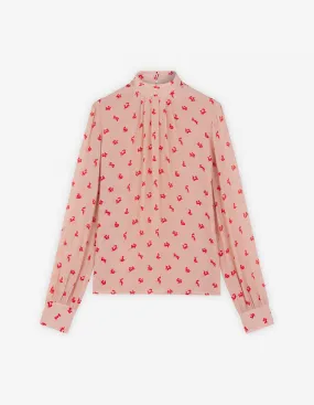 FRONT PLEAT BLOUSE PASTURE ROSE