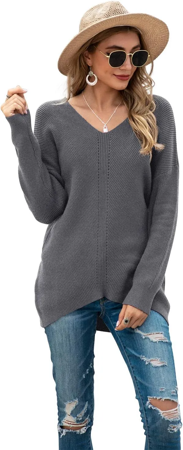 Iandroiy Women's Batwing Sleeve Off Shoulder Loose Oversized Baggy Tops Sweater Pullover Casual Blouse T-Shirt