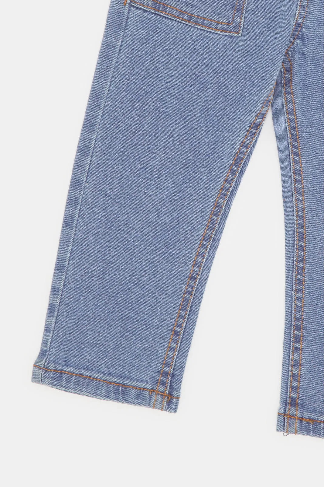 Infant Girls Blue Jeans With Bow Detail
