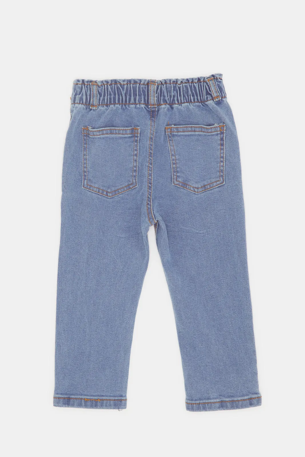 Infant Girls Blue Jeans With Bow Detail
