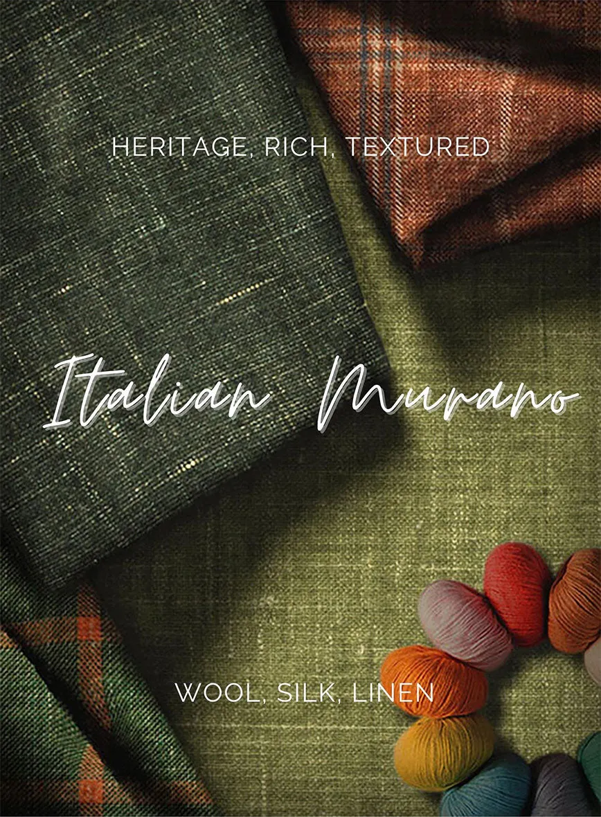 Italian Murano Paleno Brown Wool Linen Pants