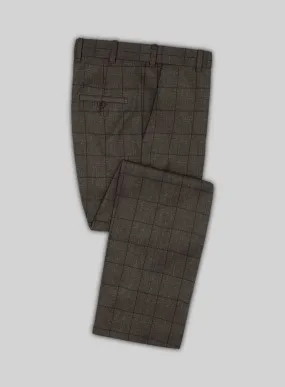 Italian Murano Paleno Brown Wool Linen Pants
