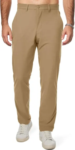 JMIERR Mens Chino Pants Casual Stretch Golf Pants Waist Tapered Trousers Lightweight Comfy Pants with Zipper Pockets