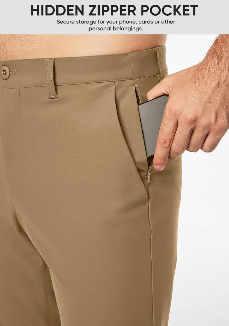 JMIERR Mens Chino Pants Casual Stretch Golf Pants Waist Tapered Trousers Lightweight Comfy Pants with Zipper Pockets