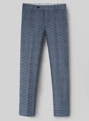 London Loom Blue Nailhead Wool Silk Linen Pants