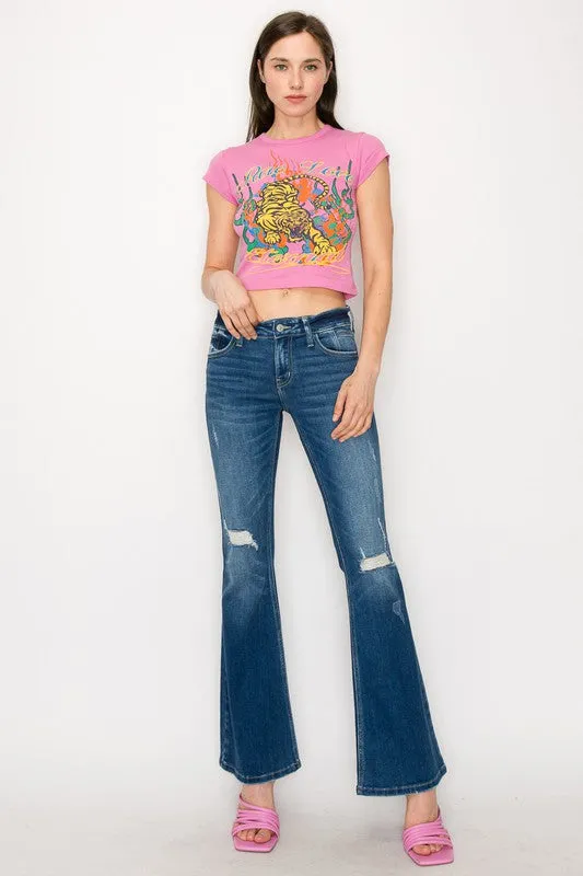 Margaret Plus Size - Low Rise Stretch Vintage Flare Jeans