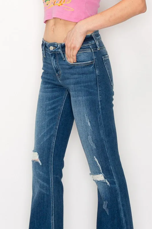 Margaret Plus Size - Low Rise Stretch Vintage Flare Jeans