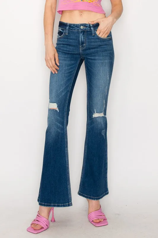 Margaret Plus Size - Low Rise Stretch Vintage Flare Jeans