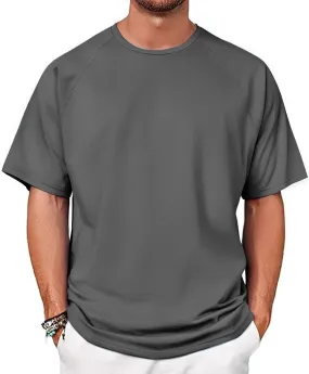 Mens Round Neck Pullovers Quick Dry Lightweight Breathable Summer Crewneck Workout Gym Shirt Sports Tops