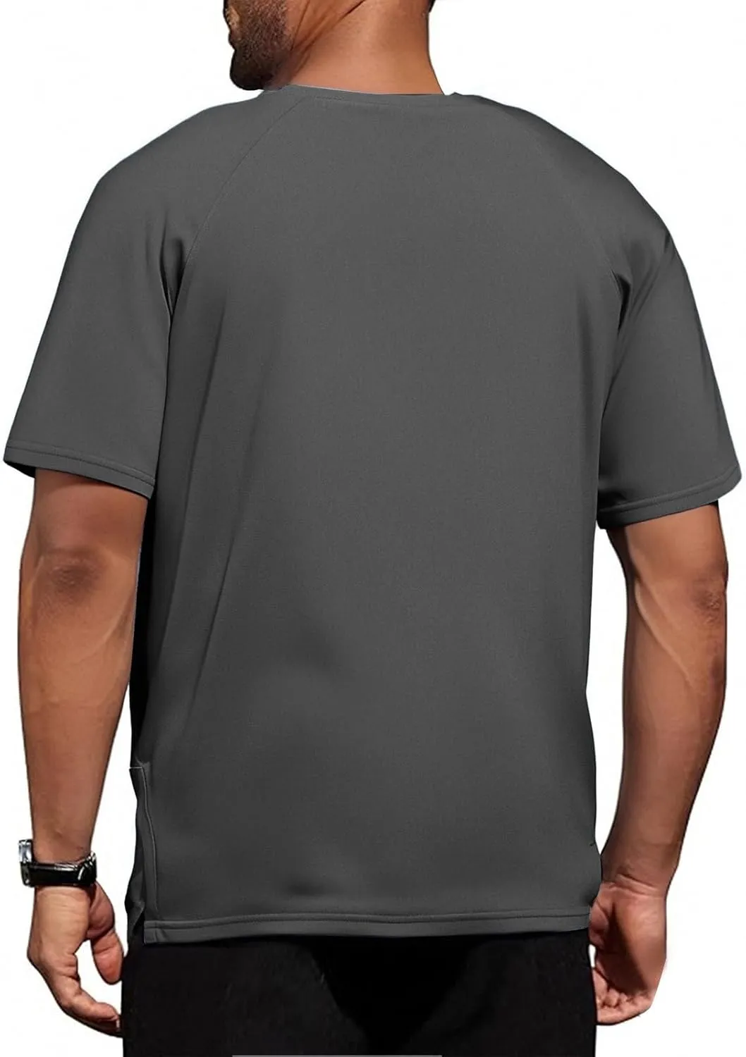 Mens Round Neck Pullovers Quick Dry Lightweight Breathable Summer Crewneck Workout Gym Shirt Sports Tops