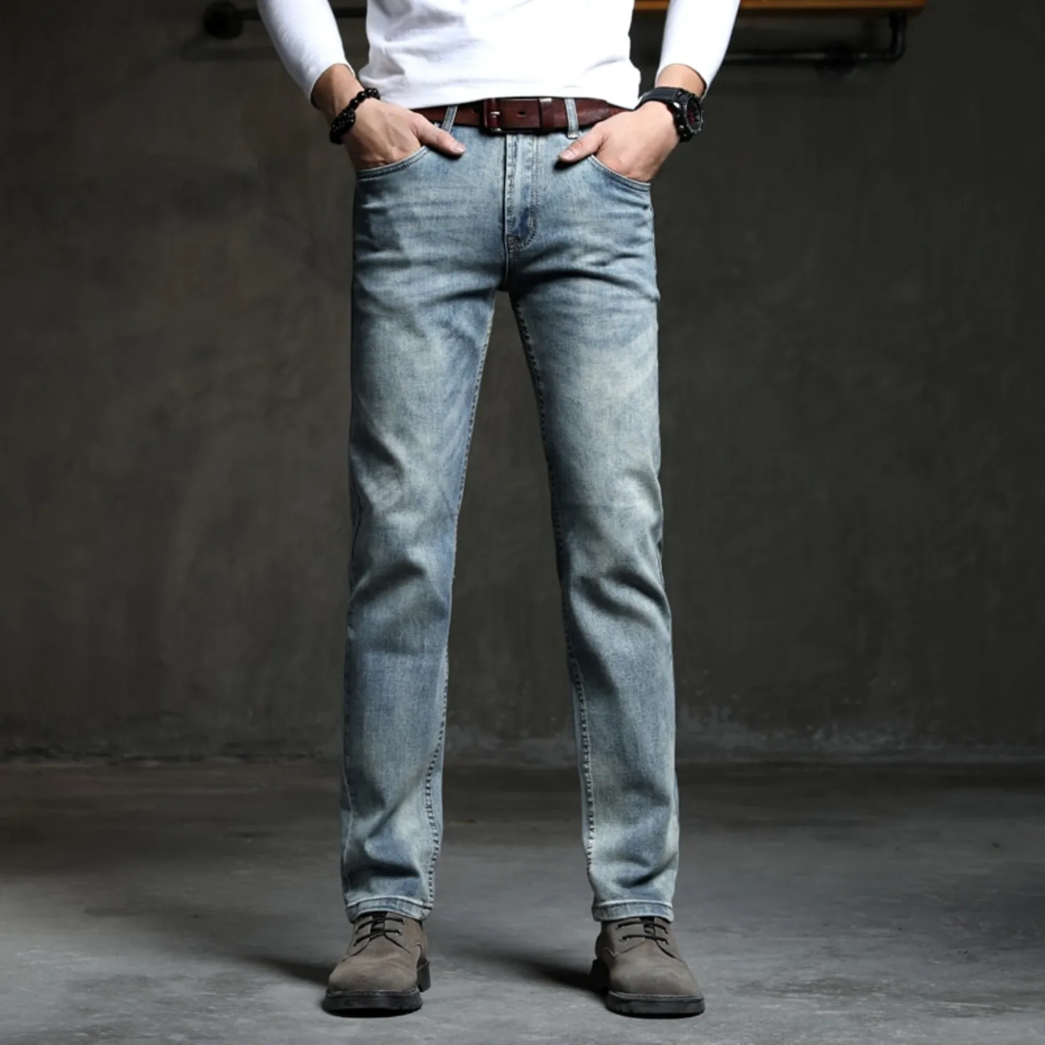 Men's Stretchy Straight Jeans