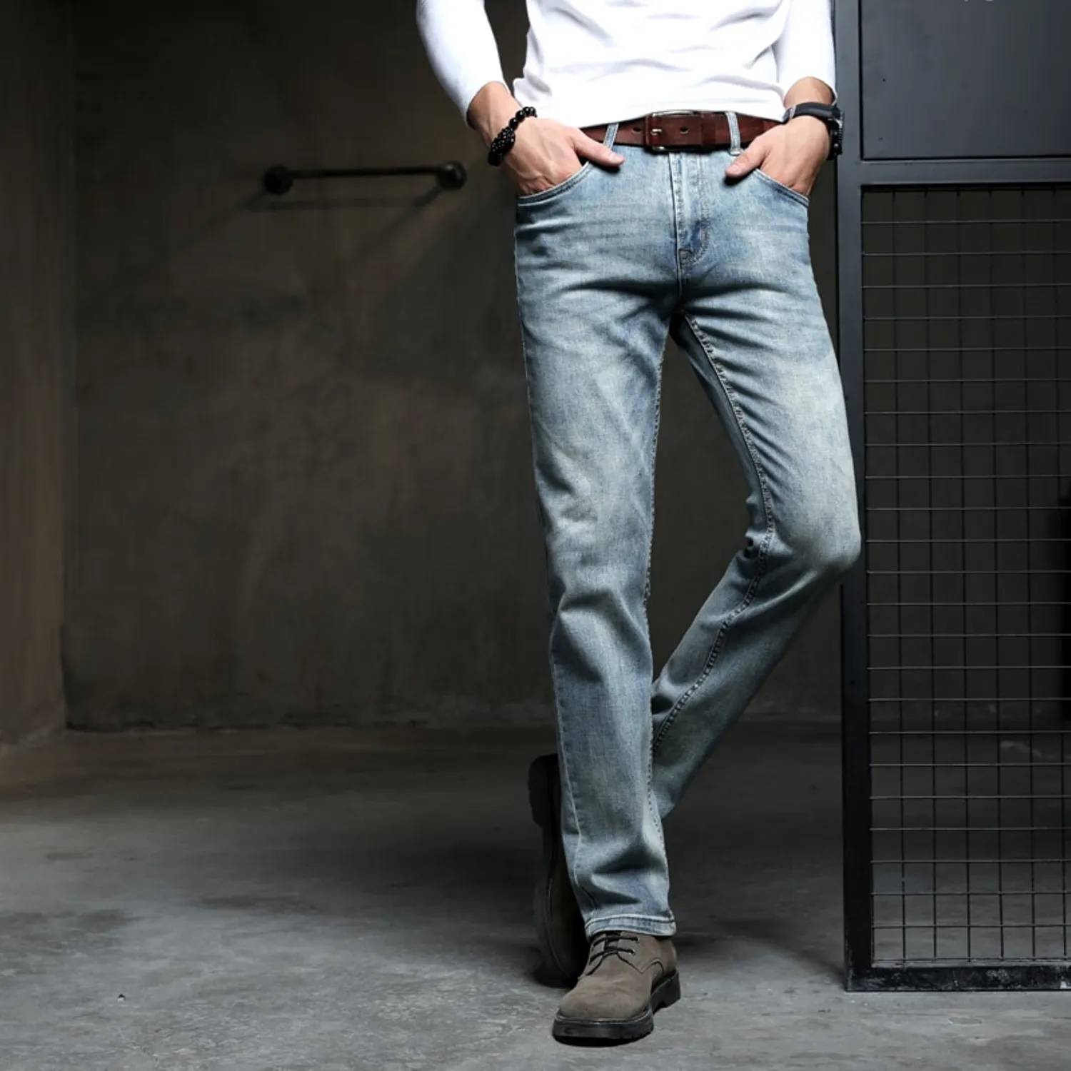 Men's Stretchy Straight Jeans