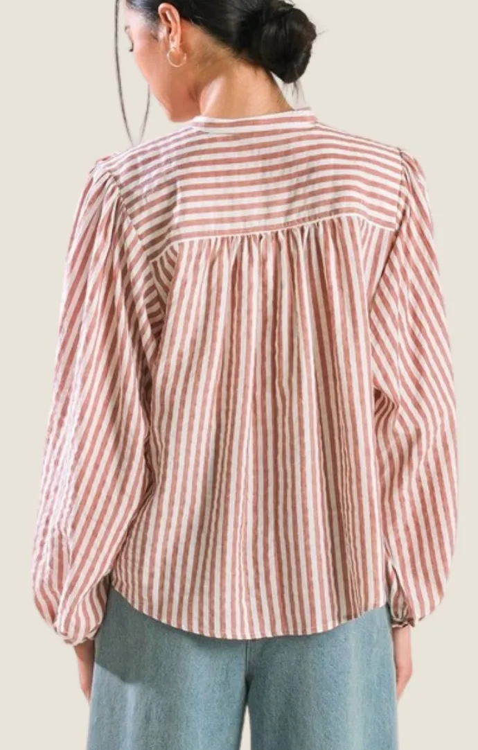 Molly Rust Stripe Blouse
