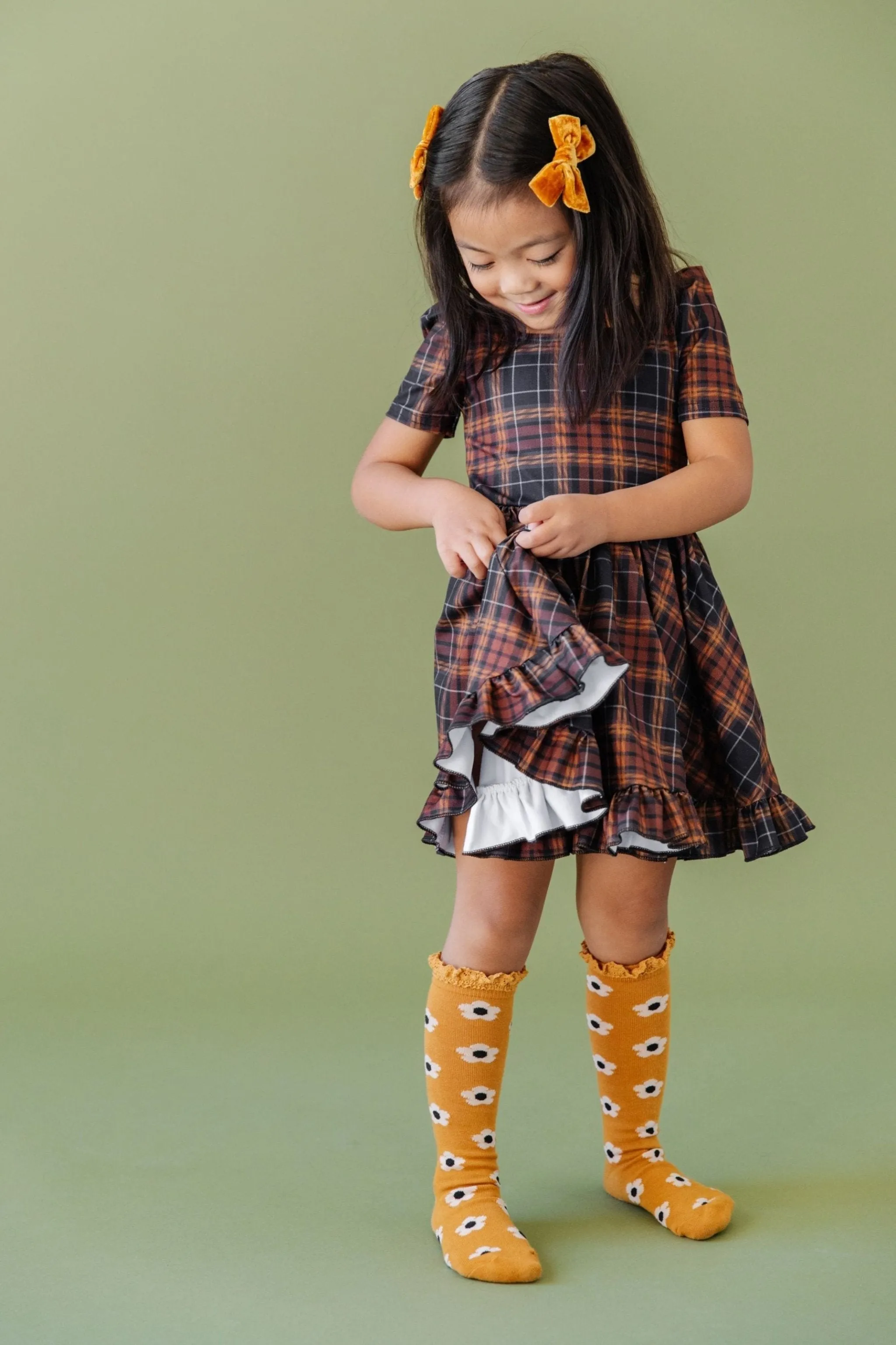 November Plaid Mod Twirl Dress