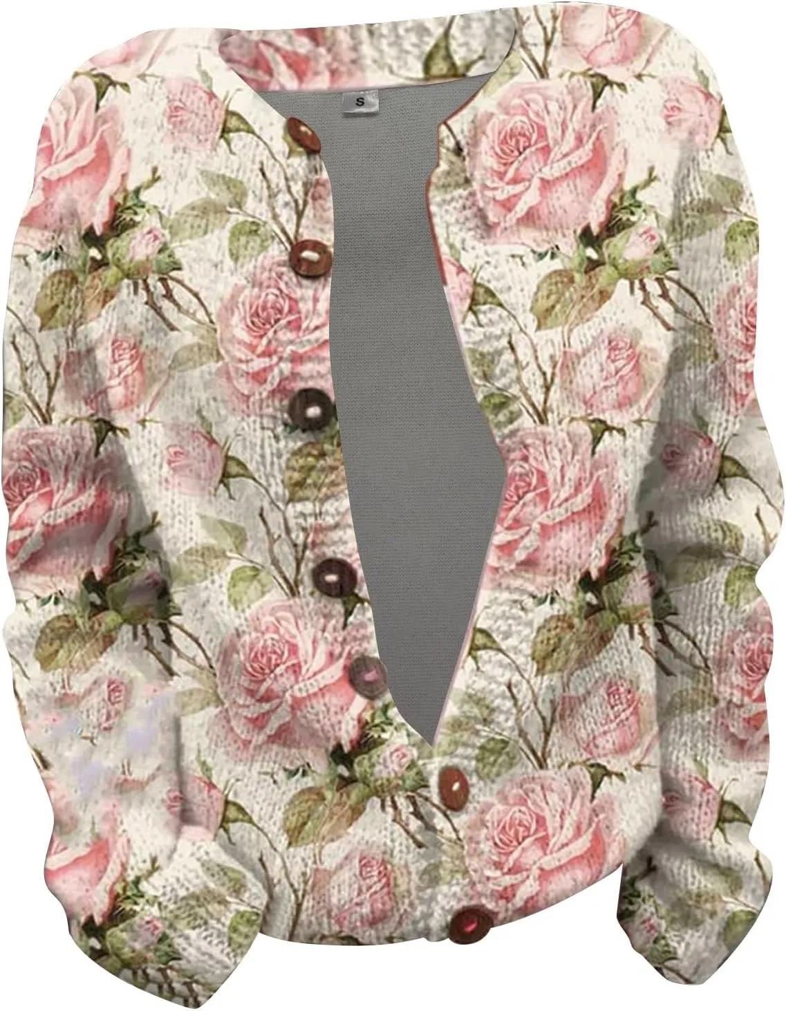 Oversized Sweaters for Women Print Comfortable Knitted Cardigan Lightweight Sweater Knit Jackets Outfits Knit