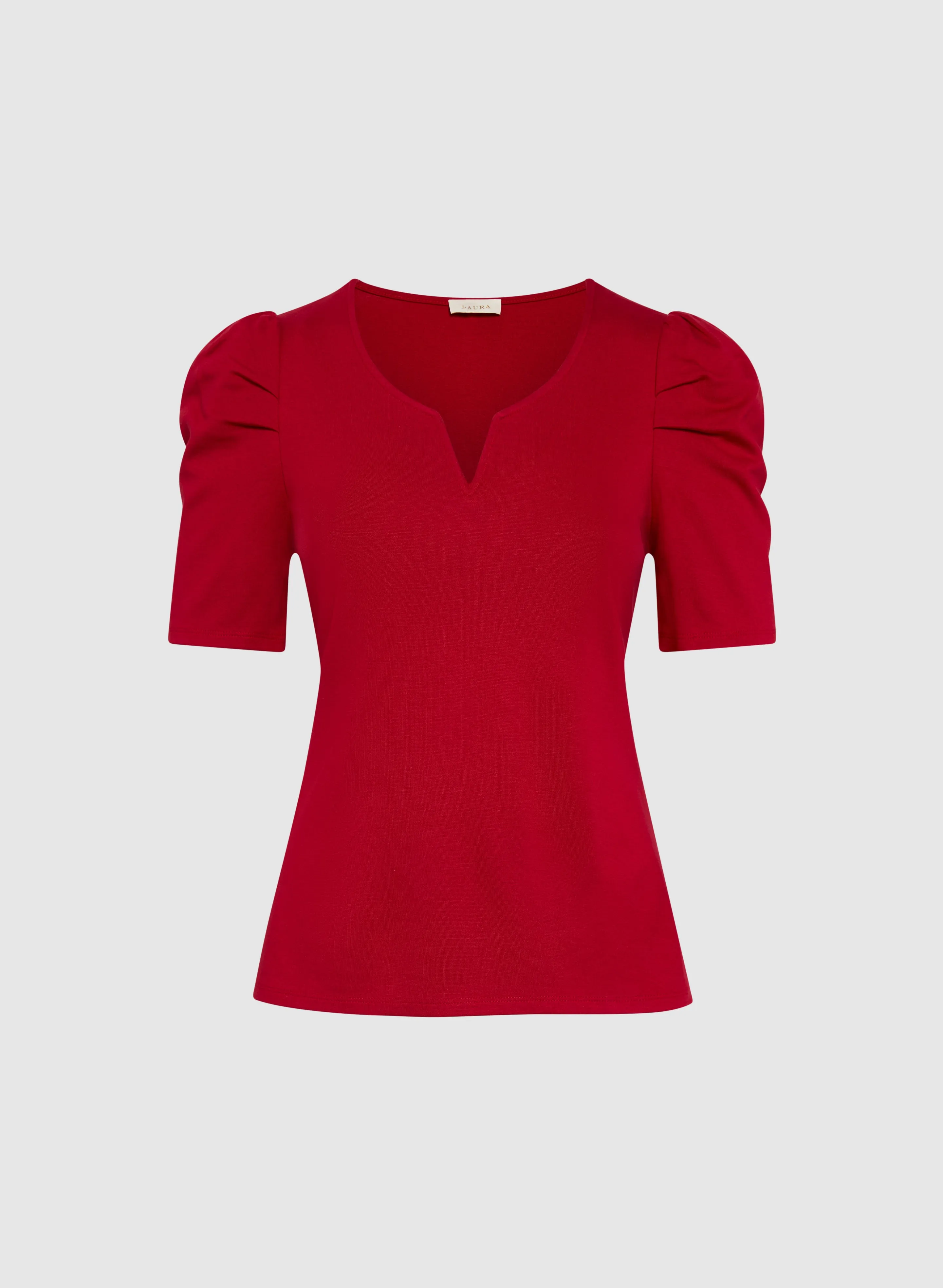 Puff Sleeve V-Neck Blouse
