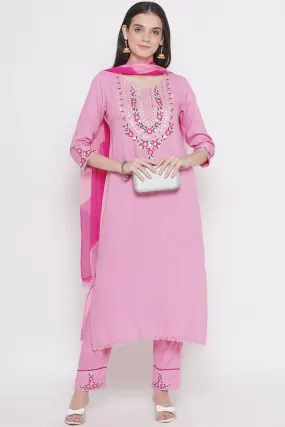 Riwaaz Pleasant Pink Kurta Set with Dupatta