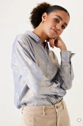 Shimmy Blouse (Ice Blue)
