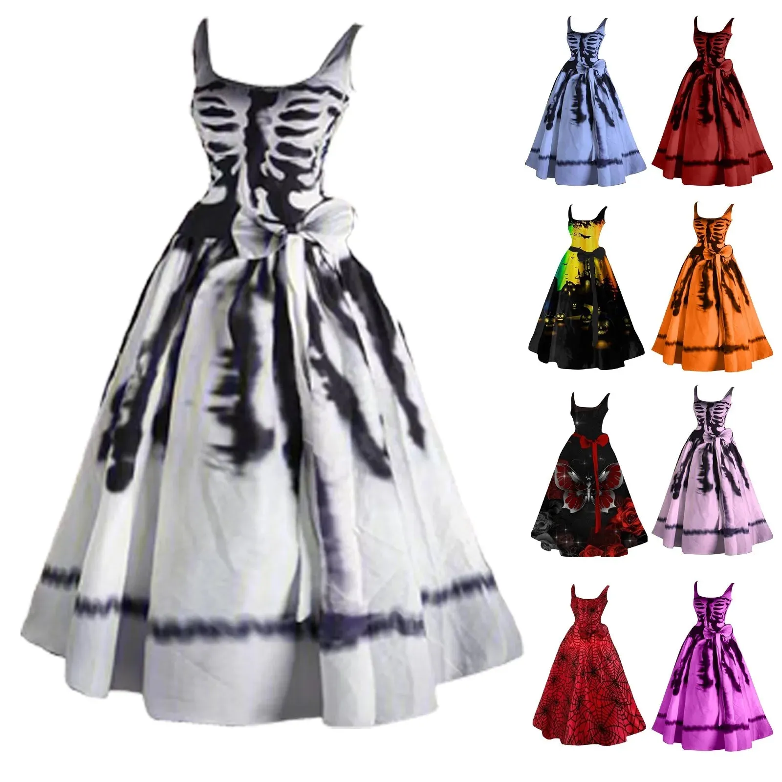 Skeleton Rockabilly Halloween Costume Dresses
