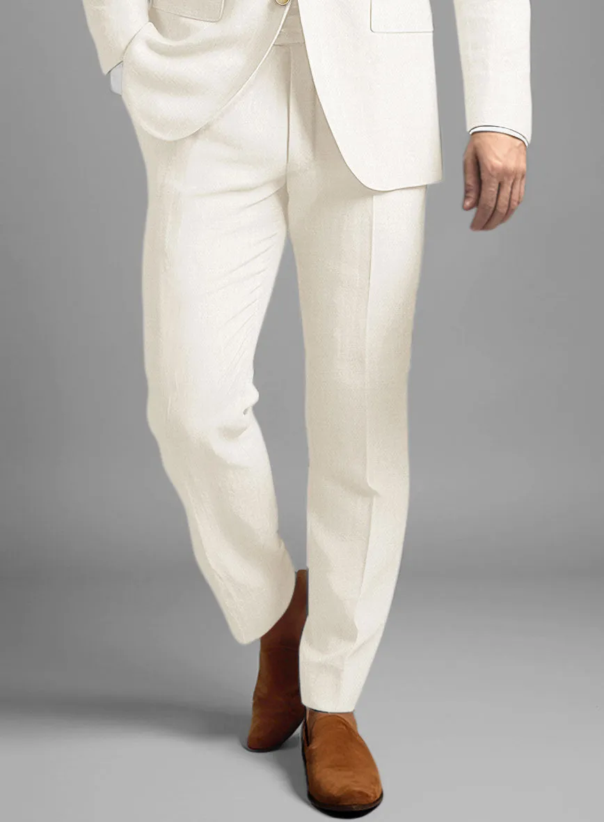 Stylbiella Cream Linen Pants