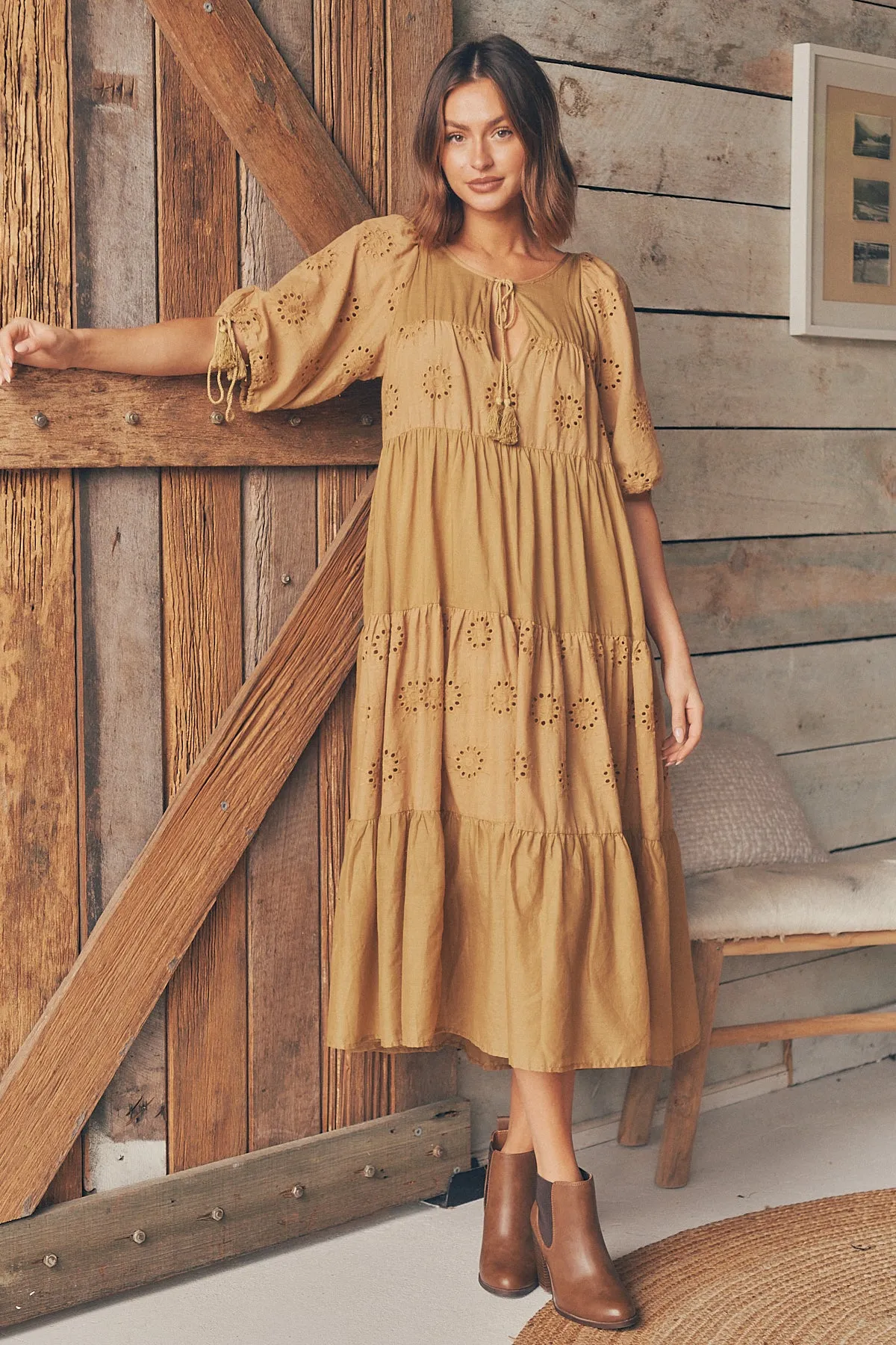Vittoria Boho Mustard Dress