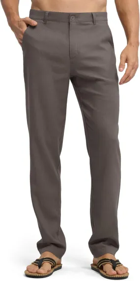 Willit Men's Linen Pants Casual Linen Dress Pants Beach Summer Lightweight Trousers 28" 30" 32"