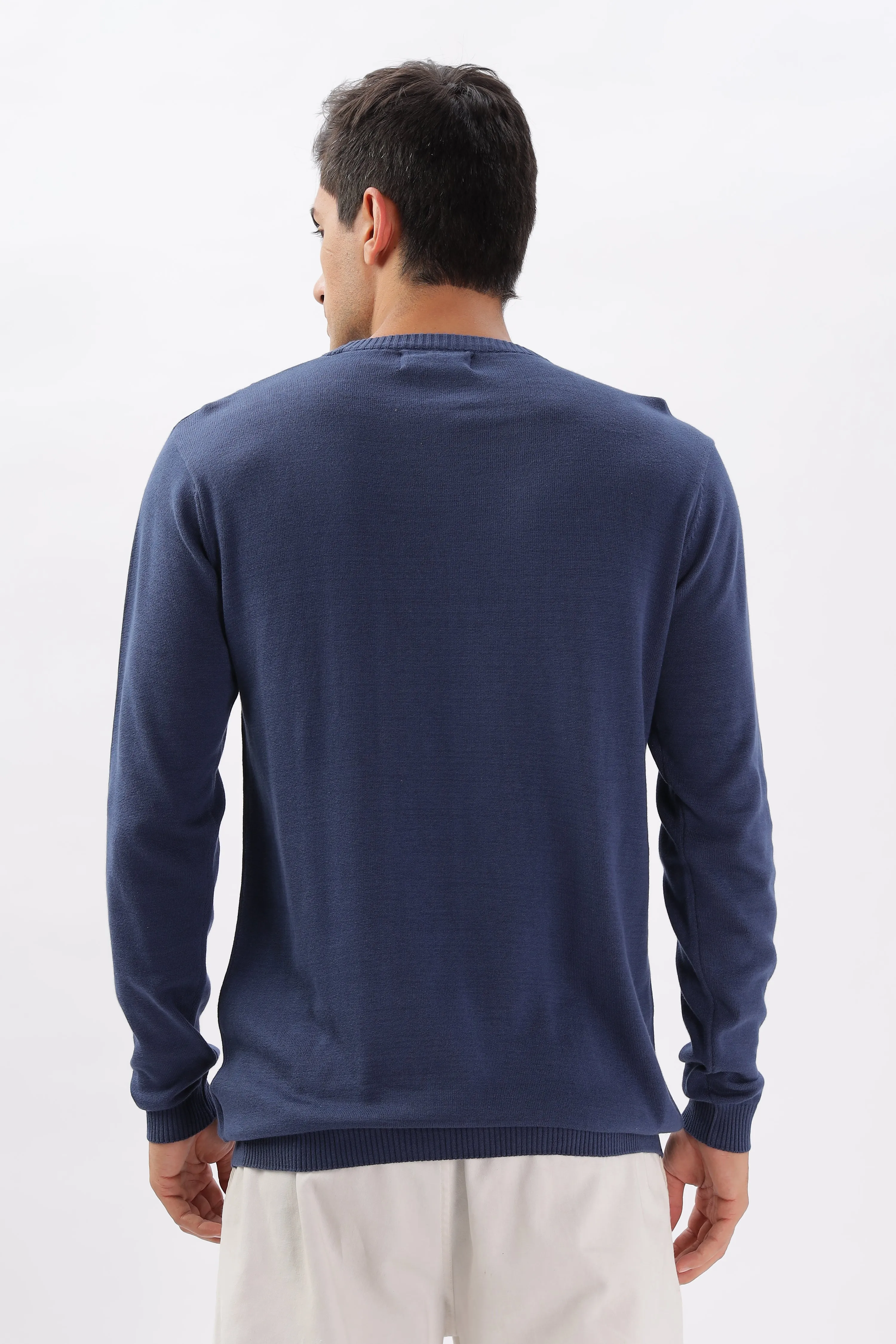 Winter Weave Knit T-Shirt: Navy Blue