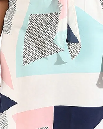 Women Graphic Print Drawstring  Dresses | White