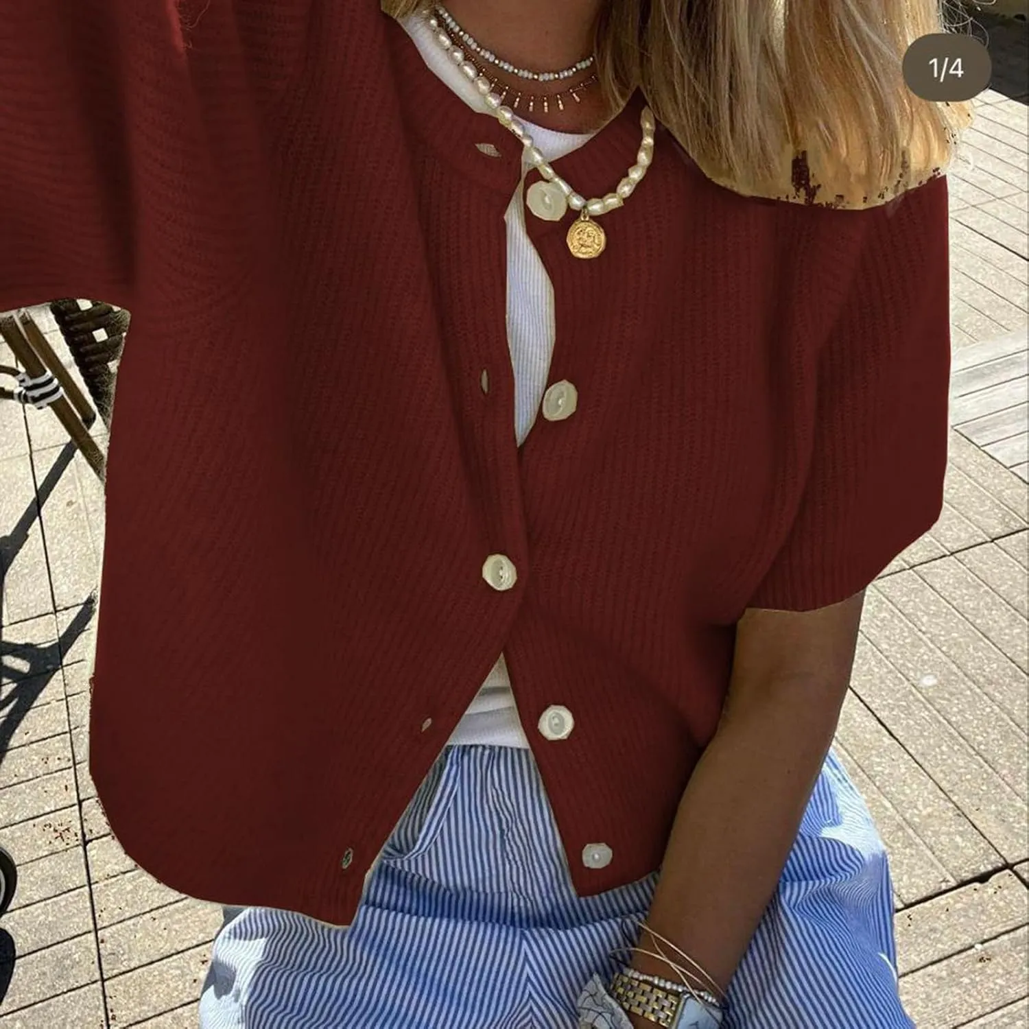 Women Knit Cardigan Sweater Y2k Short Sleeve Button Down Crop Top Sweaters Lightweight Coquette Shirt Summer