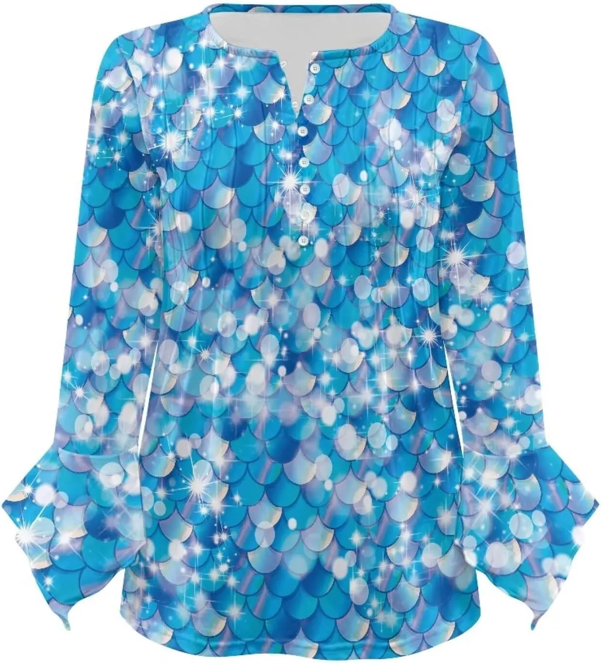 Women's Long Sleeve Button Down T-Shirt Athletic Blouse Breathable Slim Dressy Plus Size Top