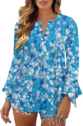 Women's Long Sleeve Button Down T-Shirt Athletic Blouse Breathable Slim Dressy Plus Size Top